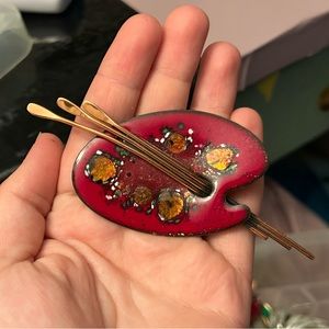 Vintage Matisse Painters Palette Pin Earrings